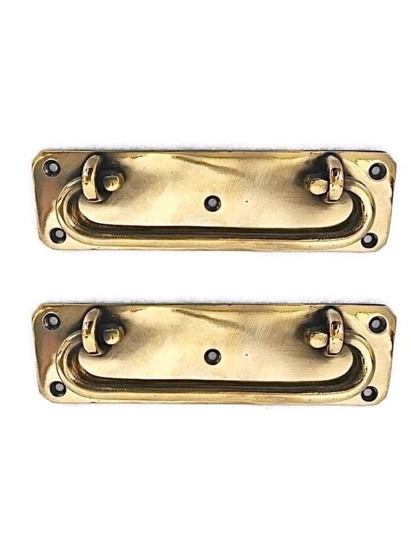 2x Solid Brass Drawer Pull Handles 6" (15.5cm) Vintage Antique Style Cabinet BOX