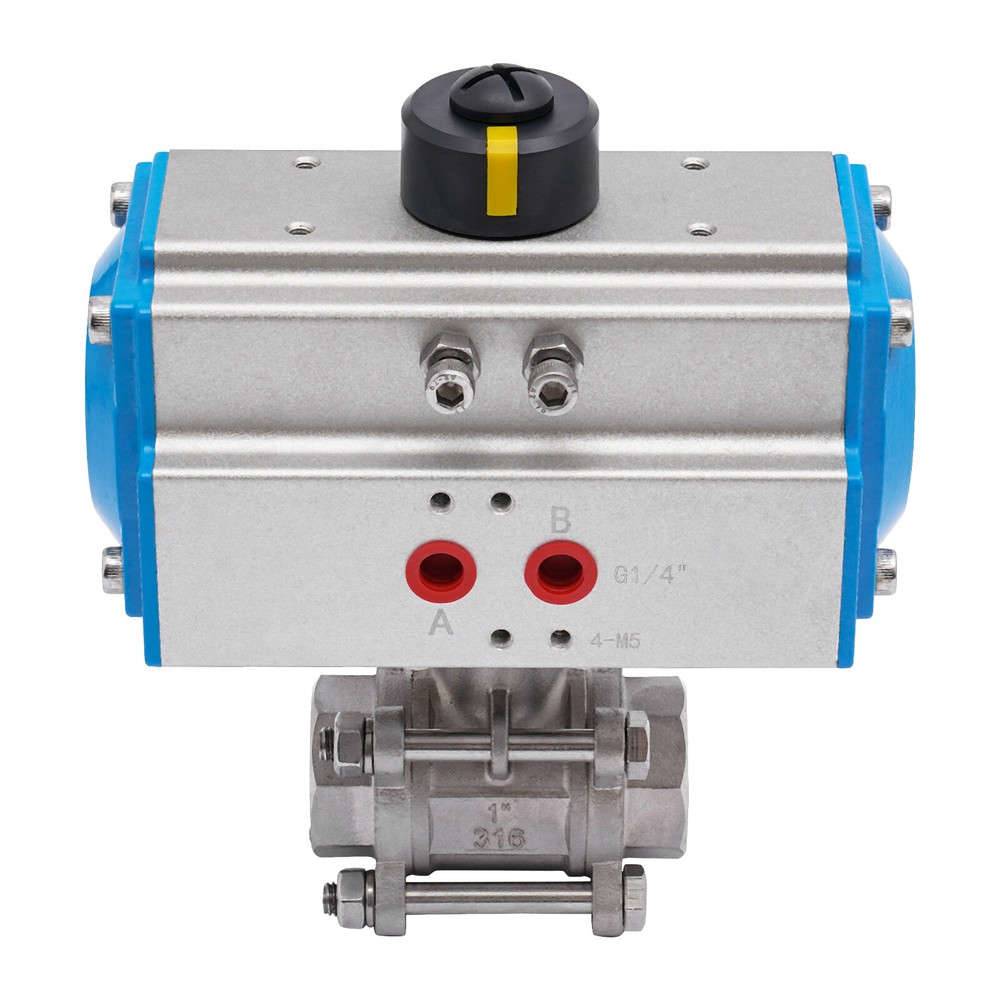 1" Pneumatic Ball Valve Actuator Stainless Steel Three-Piece Automatic Control