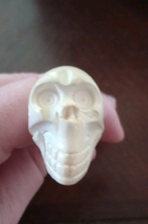 Meerschaum Vintage Skull Pipe With Case