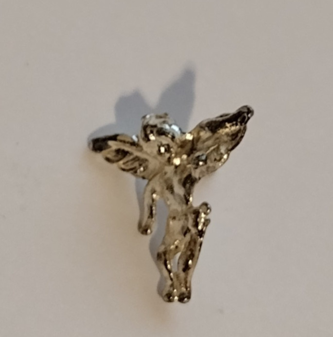 Small Silvertone Angel Tack Pin