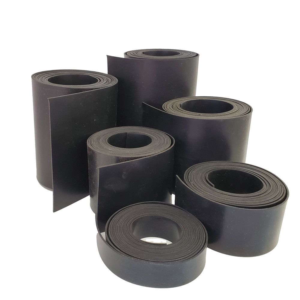 Neoprene Rubber Strip Solid 3/32" Thick x 3" wide x 10 ft long 60A Duro, Black