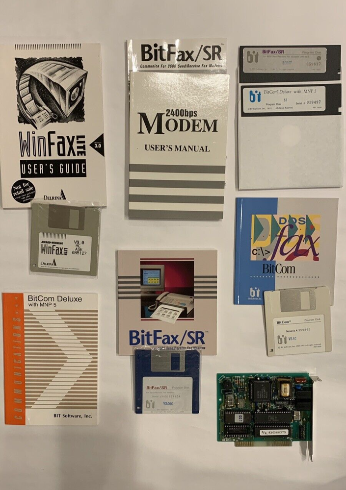 Vintage Computer Bundle - Internal Modem, Miscellaneous Software, Manuals