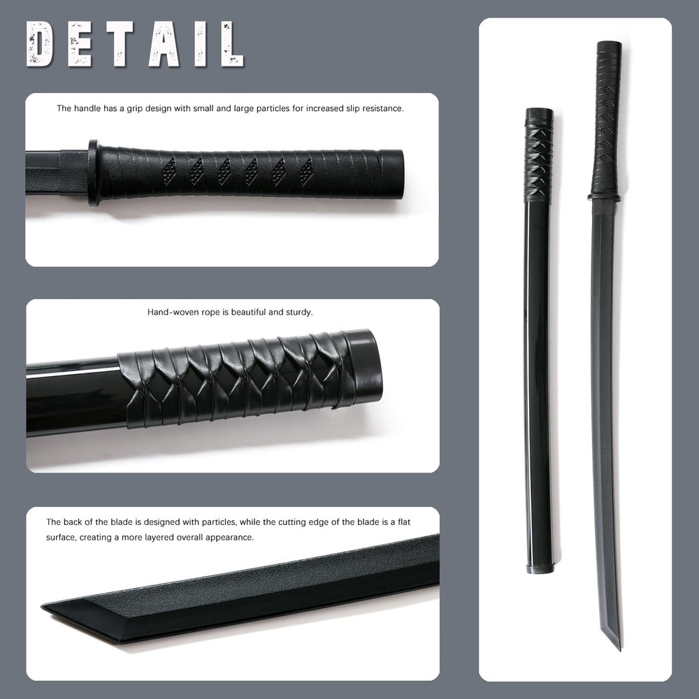 RTCT Katana Sword Polypropylene Training Samurai Sword 2-Piece Set with Displ...