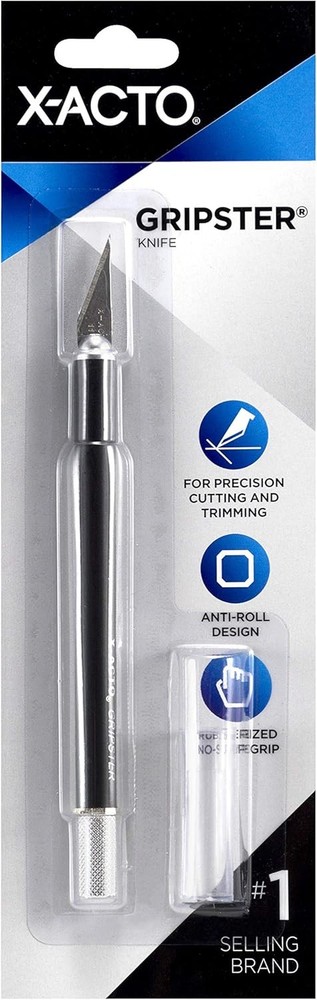 (2 PACK) X-ACTO Gripster Knife ~Anti-Roll Design & Rubberized Grip~ Model X3627