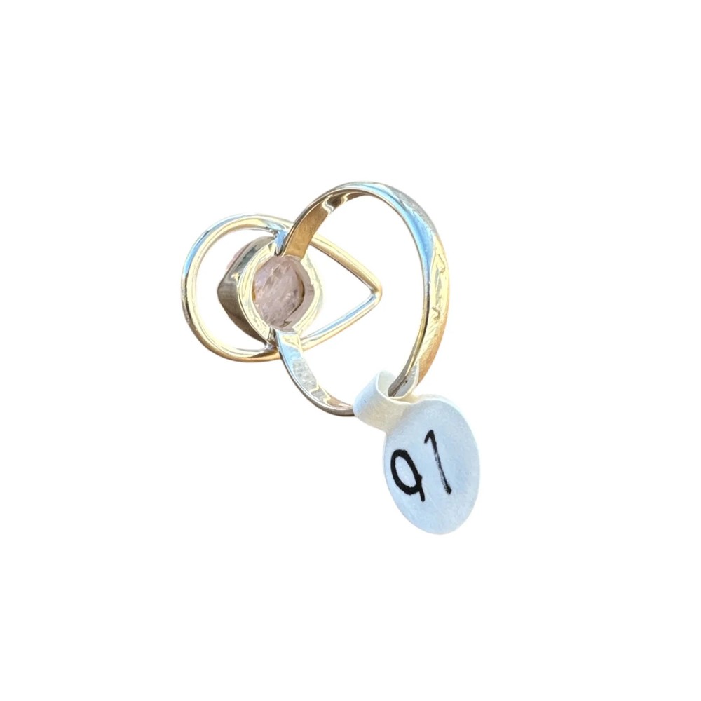 Rough Morganite Solid 925 Sterling Silver Ring 10