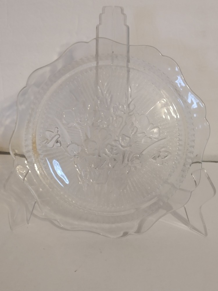 Jeannette Iris And Herringbone Clear 9 1/2” Plate