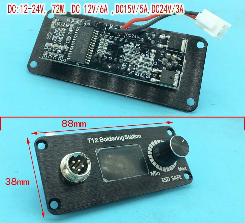 DC 12-24V 75W Control Panel Tailored for T12 Handle Heater Soldering Iron Statio