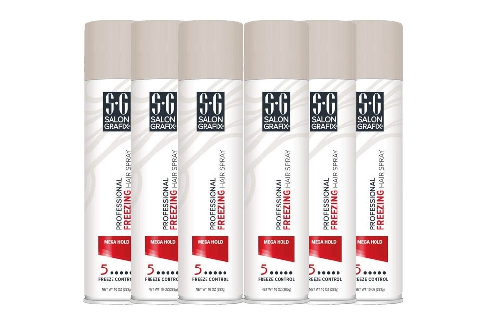 (6 Pack) Salon Grafix Hairspray Freezing Mega Hold 10oz/295ml EACH