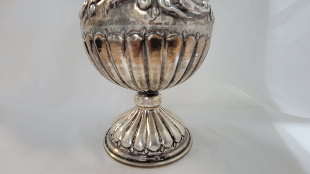 STERLING SILVER REPOUSSE VASE