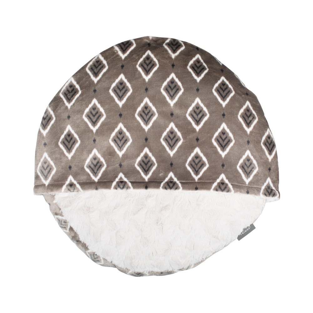 Fringe Studio Tribal Smaller Diamond Medium Gray Medium Blanket Pet Bed with ...