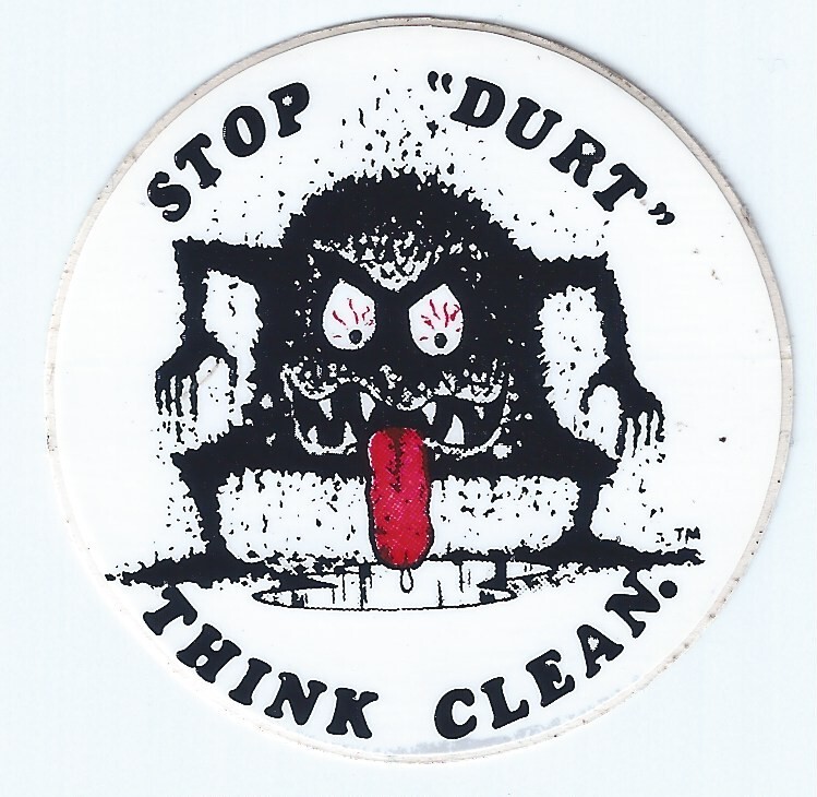 Stop Durt Think Clean Vintage Unused Mining Hard Hat Decal Sticker