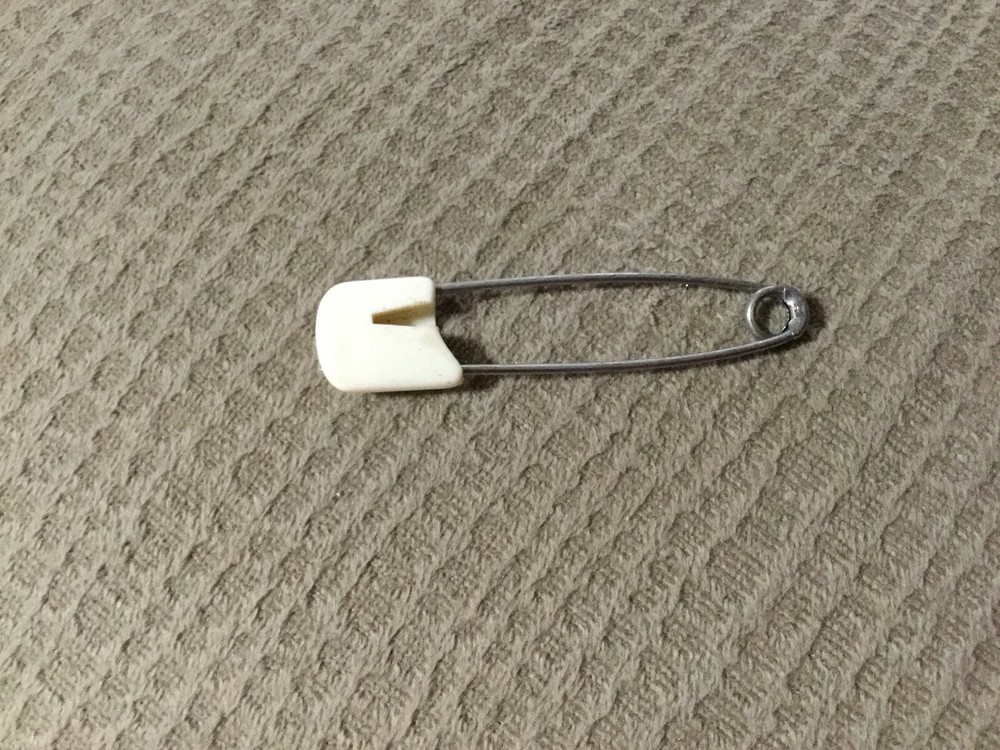 Vintage Baby Cloth Diaper Pin~~White