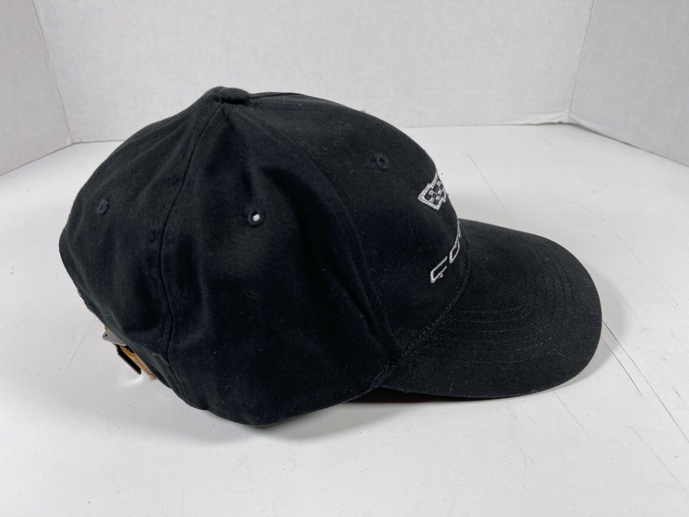 Corvette Casual strapback Black Hat Logo & Script Spellout Chevrolet race speed