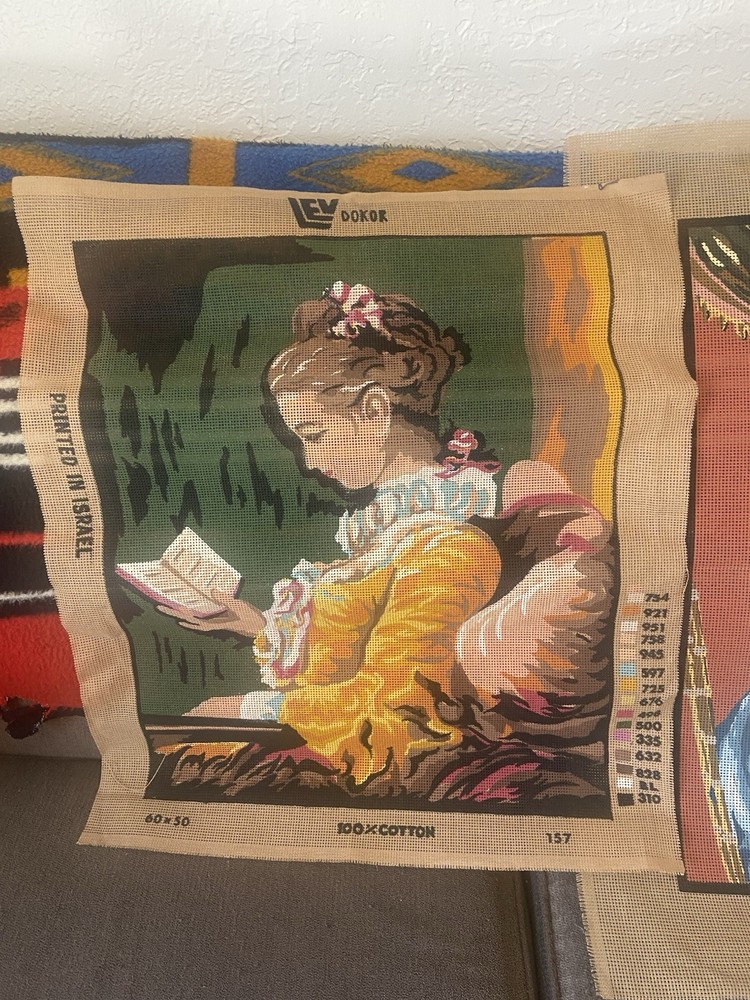 Dokor Needlepoint Canvas Hand Painted Models 157 & 4404 Multicolor Rectangle