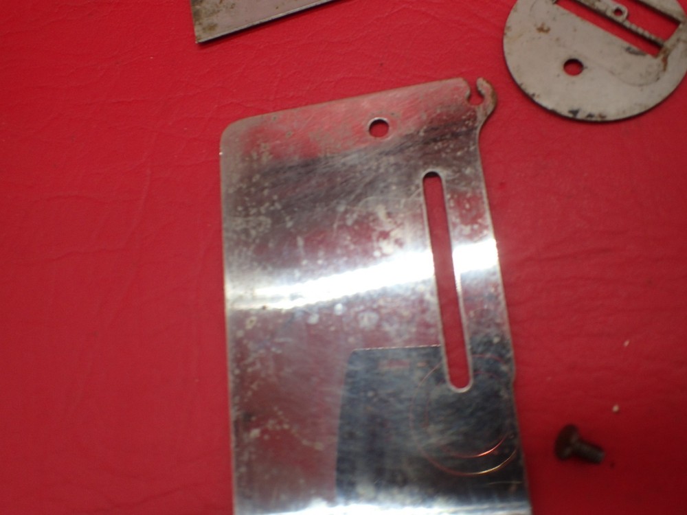 Vintage Franklin LONG SHUTTLE Sewing Machine Bobbin Needle Front & Side Plates