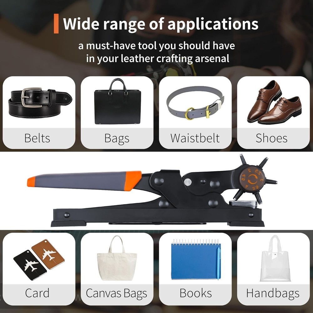 Heavy Duty Leather Hole Punch Set - Ergonomic Design for Craft Projects