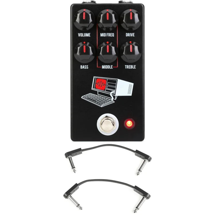 JHS Hard Drive Distortion Pedal with EBS Patch Cables - Black