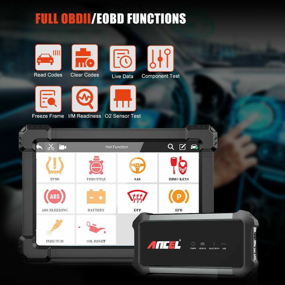 ANCEL X7 Bluetooth OBD2 Scanner Bi-directional Scan Tool Full System Diagnostic