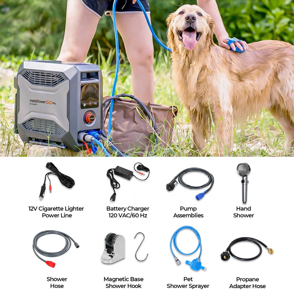 Propane Portable Tankless Water Heater Table Top Instant Hot Camping ,22000BTU