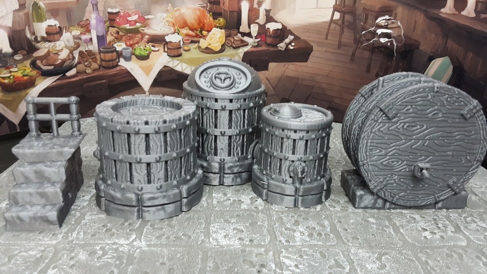 3 Piece Dwarven Brewing System 28mm Model Dungeons & Dragons Scatter Terrain
