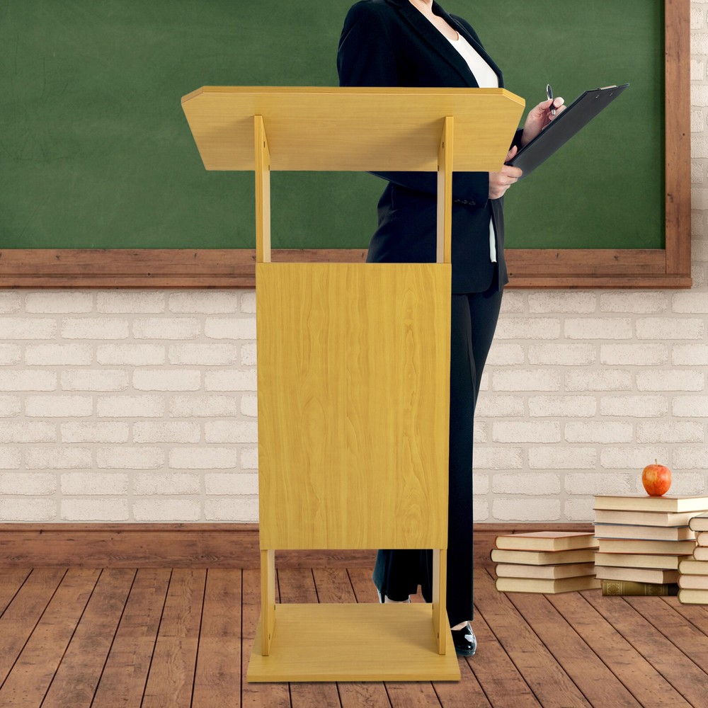 Oak Color Presentation Standing For Classroom Conference Presentation Stand