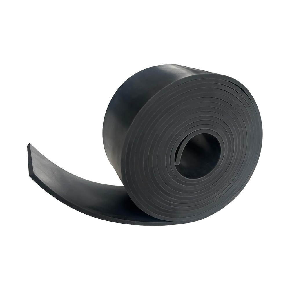 Black Solid Rubber Strip, 1/8 (.125)" Thick X 2" Wide X 10'Long, Solid Flat R...