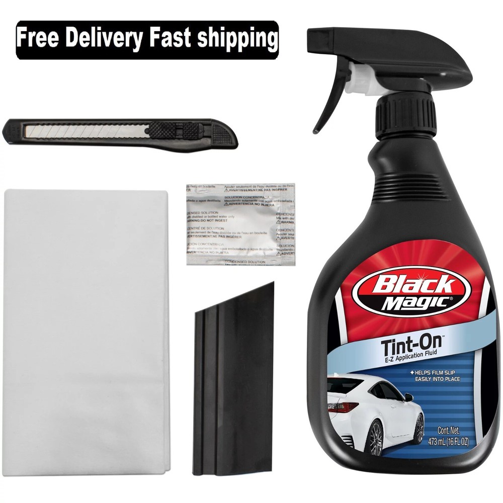 Black Magic TINT FILM APPLICATION KIT: Tint-On Solution Angled Squeegee Knife 5