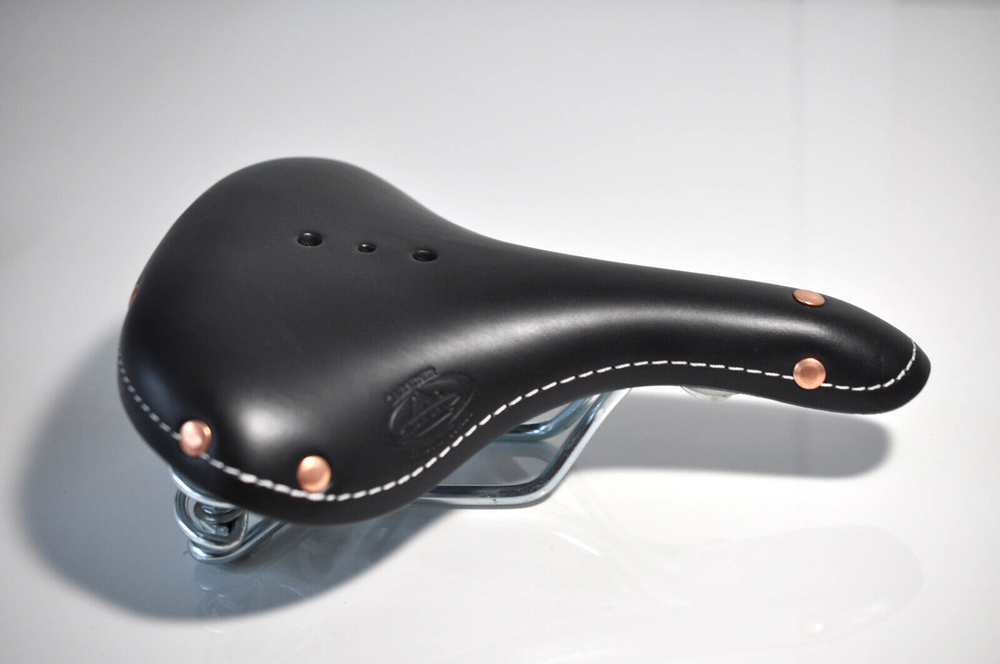 Selle Monte Grappa black leather saddle made in Italy