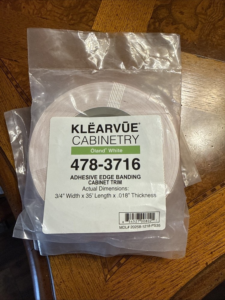 Klearvue Adhesive Banding Cabinet Trim Oland White 4 packages