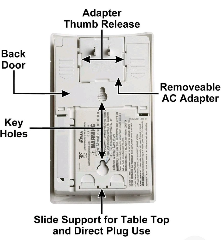 Kidde Carbon Monoxide Detector, Plug In Wall , 9-Volt Battery Backup, Digital