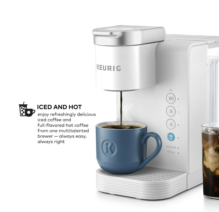 Keurig K-Express Essentials Plus Iced & Hot Coffee Maker Single Serve White