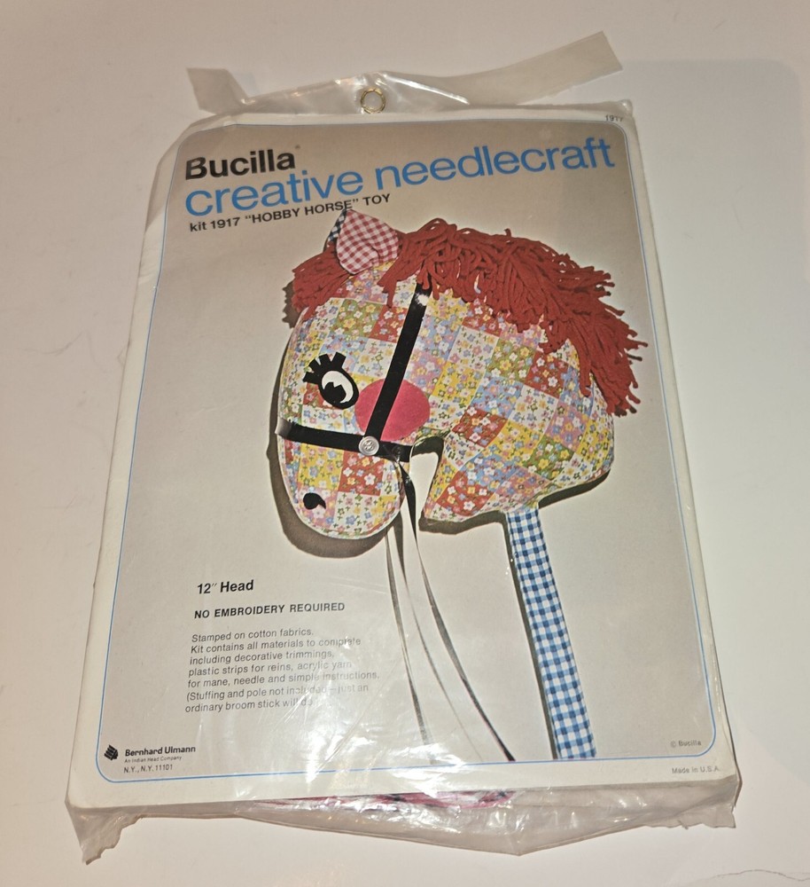 Vintage Bucilla Needlecraft Hobby Horse Fabric Toy Kit #1917 New