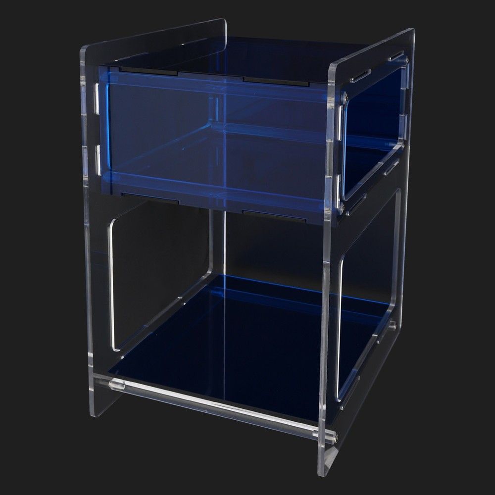 Blue Acrylic Side Table, Acrylic Nightstand, Rectangle Storage Shelf