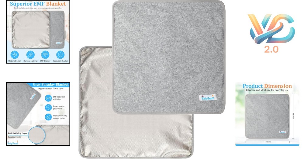 Gray Faraday Blanket EMF Blocking Radiation Shield Laptop Phone Home
