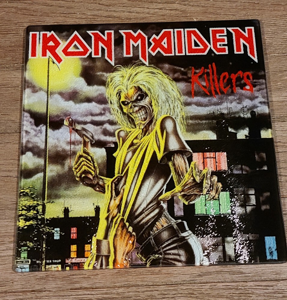 Iron Maiden  Killers 8.8 x 8.8  cutting board (custom made)