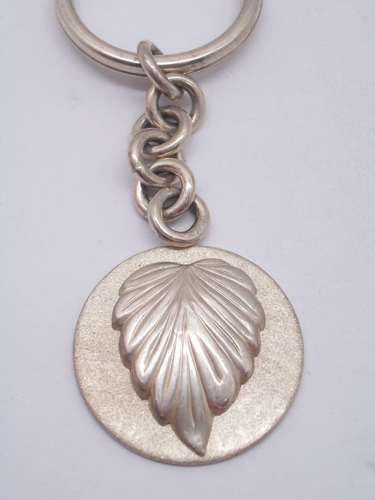 925 Silver PINK LEAF Keychain - Nature - Flora - Break -