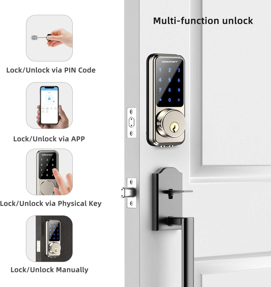 Smart Door Lock Touchscreen Home Security Voice Control Airbnb lock solution