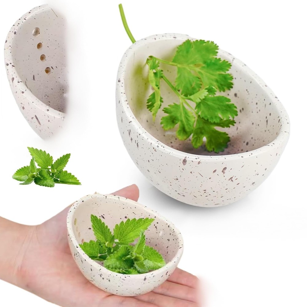 Ceramic Herb Stripper Bowl for Easy Root Removal - Various Hole Sizes