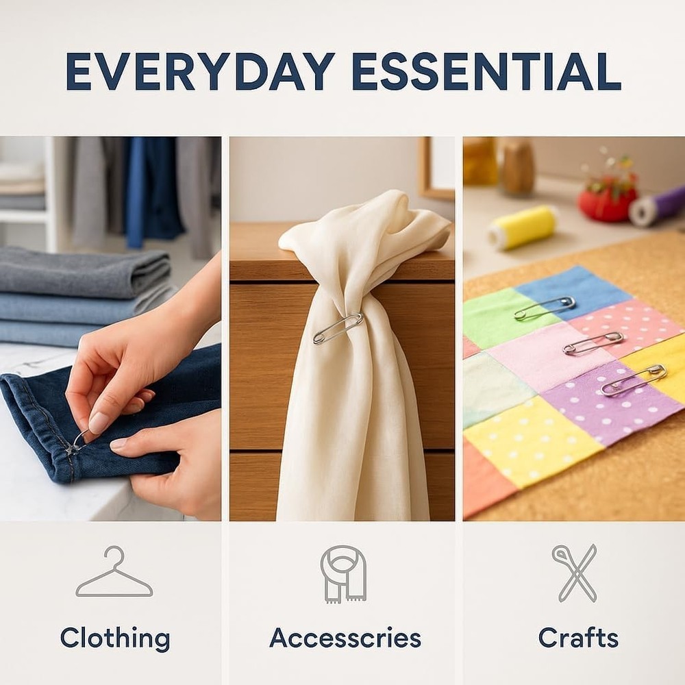 Versatile 300 Pack Safety Pins - Rust Resistant & Perfect for Creative Projects