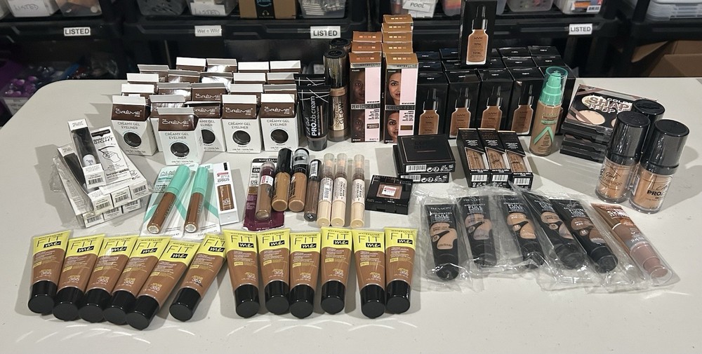 Lot of (100) Assorted Medium, Dark, Deep Makeup Products