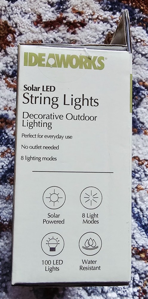 IDEAWORKS Solar LED String Lights 100 lights (Green & Red)