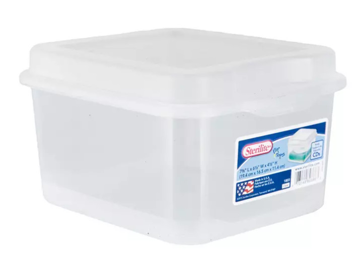 Sterilite Small Flip-Top Storage Box - Clear Stackable Craft & Office Organizer
