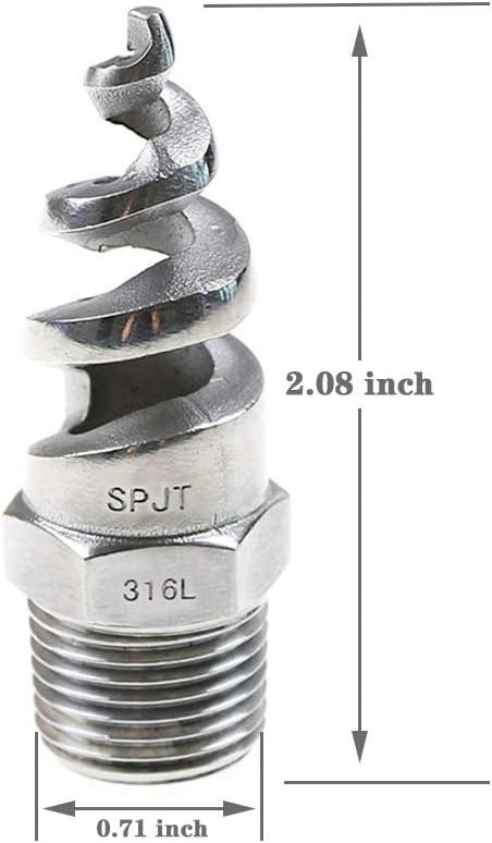 3/8" Male Spiral Cone Atomization Nozzle SS316 Dust Remove Atomized Sprayer 3Pcs