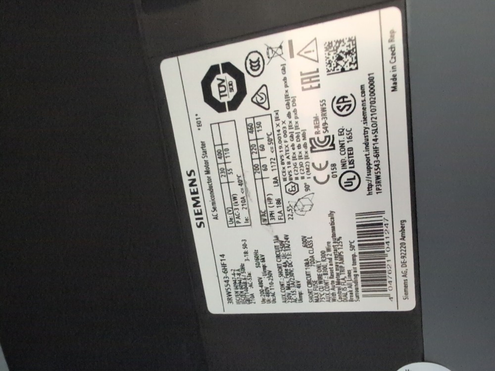 Siemens Soft Starter Model 3RW5543-6HF14