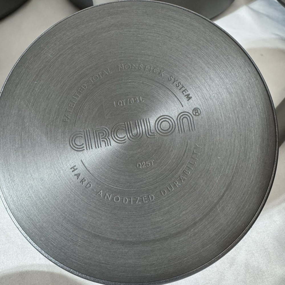 Complete Circulon Elementum 10pc Hard-Anodized Nonstick Cookware Set Silver MINT