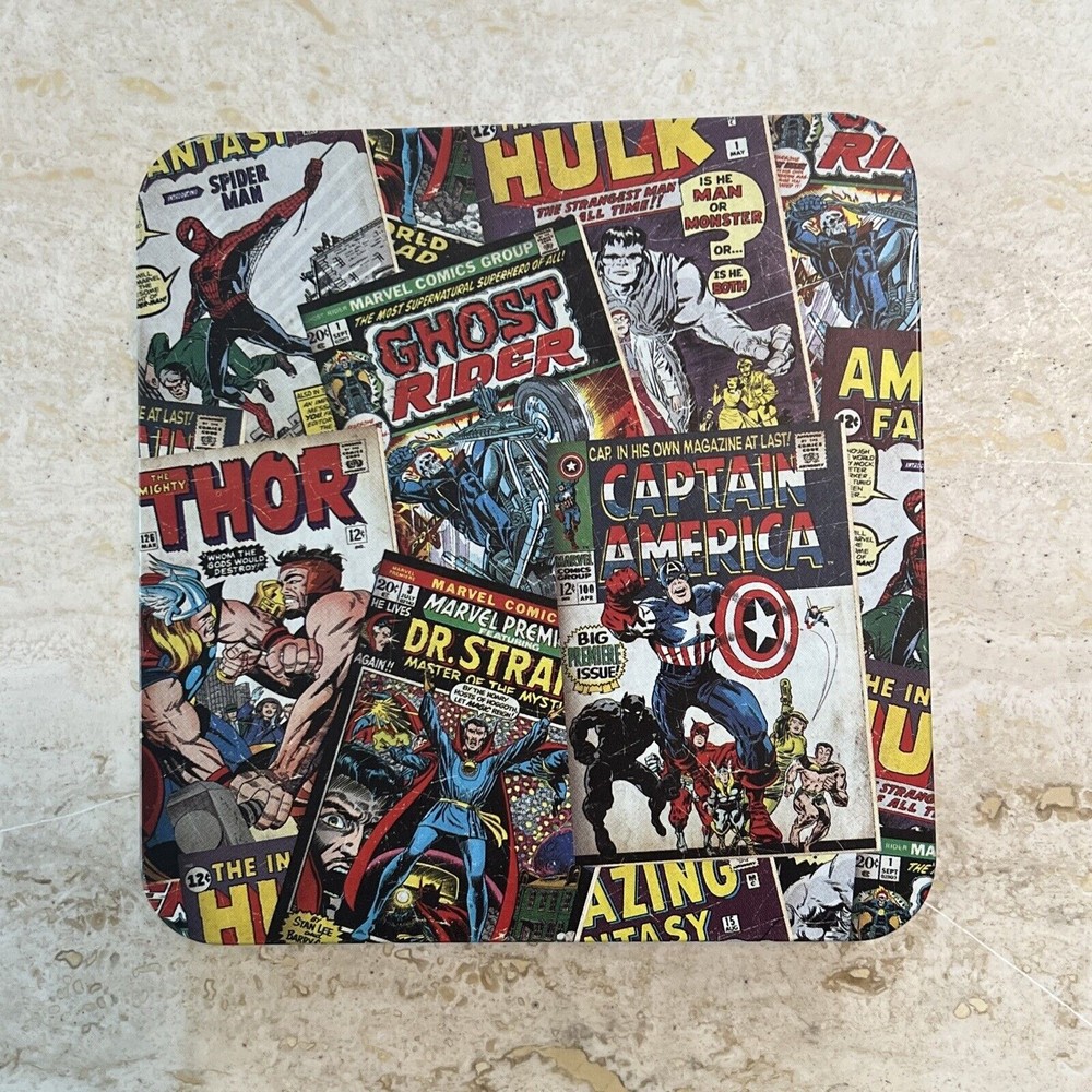 Marvel Superhero Tin Box; 5” X 5” X 1”