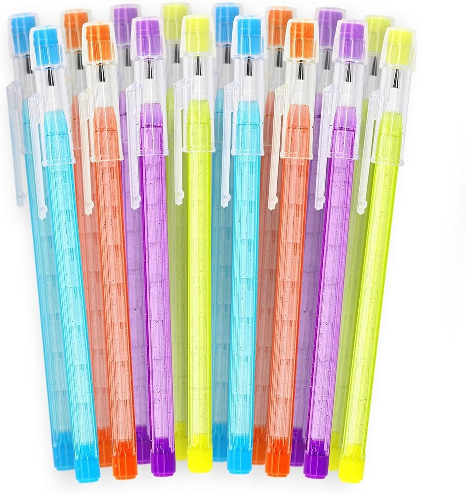 No 2 HB Translucent Pencils Multipoint Non-Sharpening Stackable Pencil with Matc