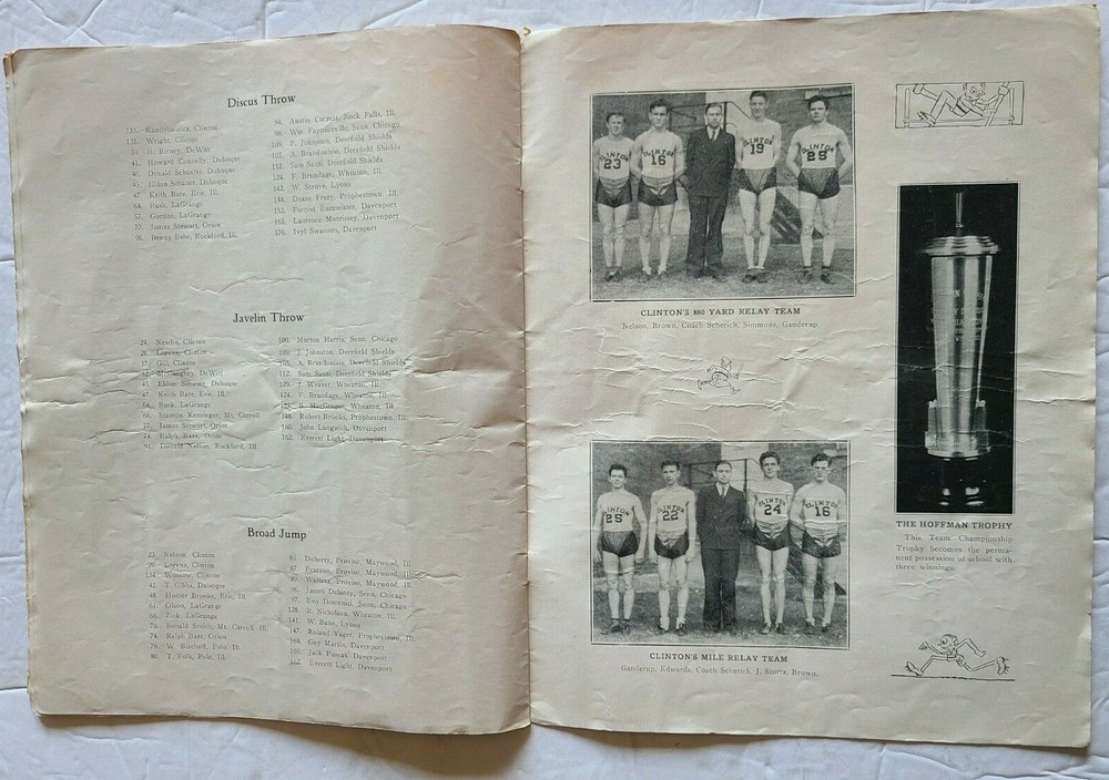 1933 Midwest Interscholastic Championship track & Field Meet Program, Clinton HS