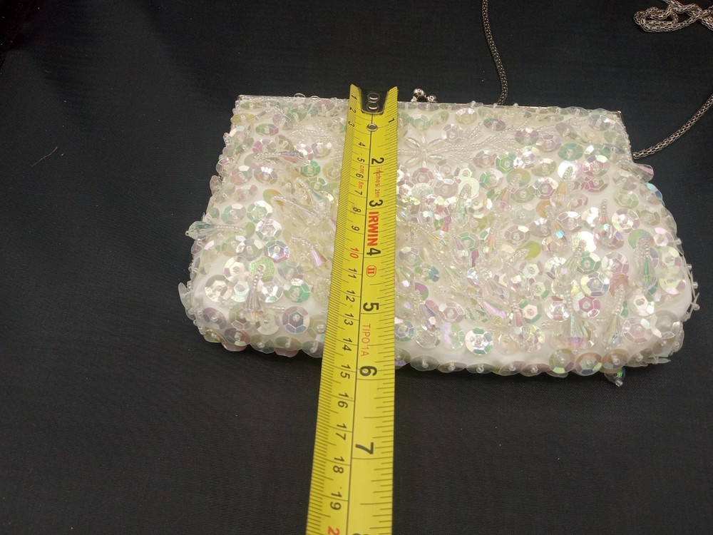 Vintage Rainbow Pearl Bead Purse