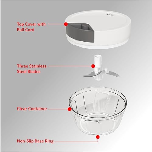 Manual Pull Vegetable Chopper - Small Handheld Food Processor and Veggie